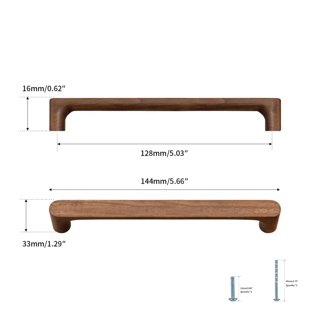 Walnut Round 5 in 2 pcs Wooden Drawer Pulls Handle pulls for cabinets Kitchen Cabinet Drawer pulls Cabinet Door Pull