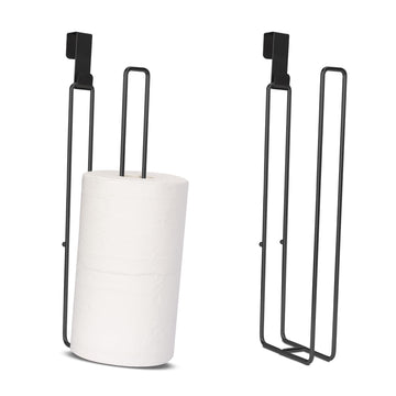Black Toilet Paper Holder, Bathroom Toilet Paper Roll Holder with Storage Extra 2 Rolls, Over The Tank Toilet Paper