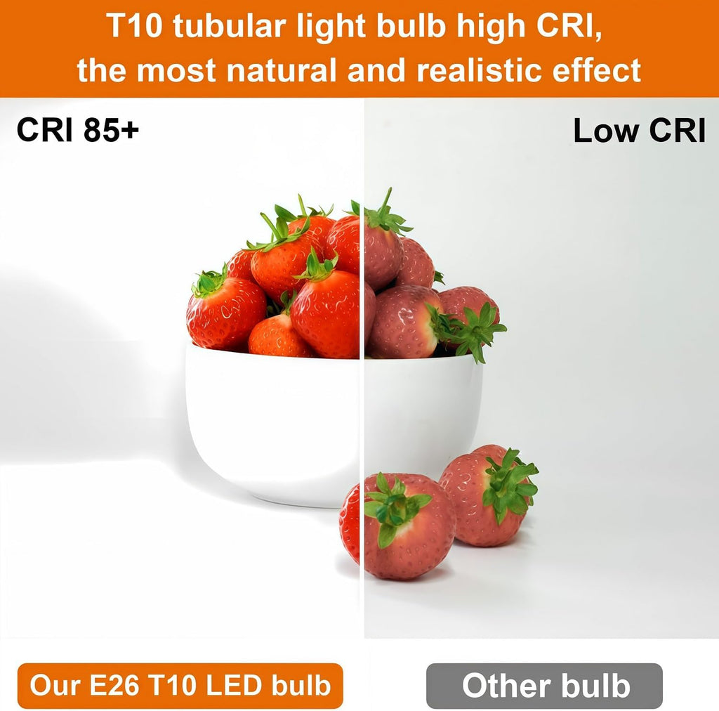 7.3 Inch LED T10 Tubular Edison Bulb 2700K 6W Dimmable E26 Base
