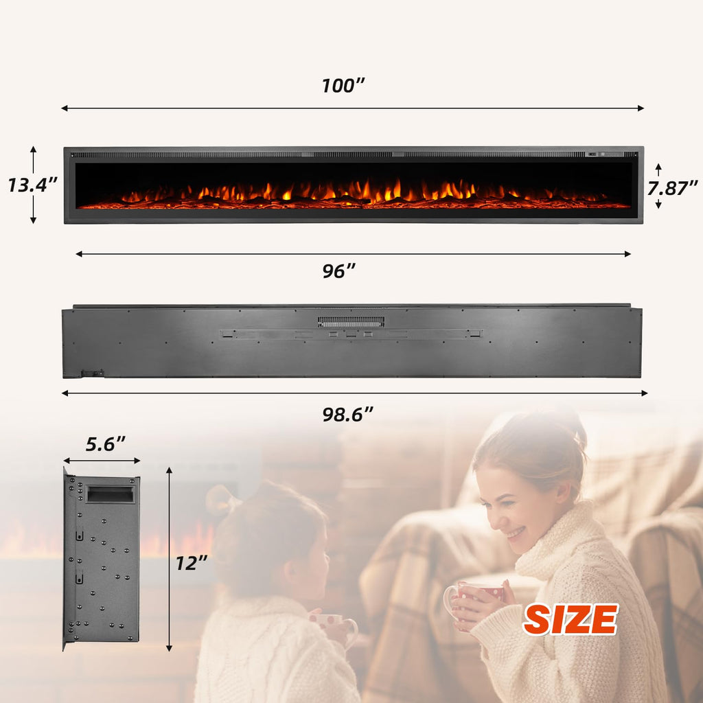 100 inch Electric Fireplace Inserts | Casa Home Living