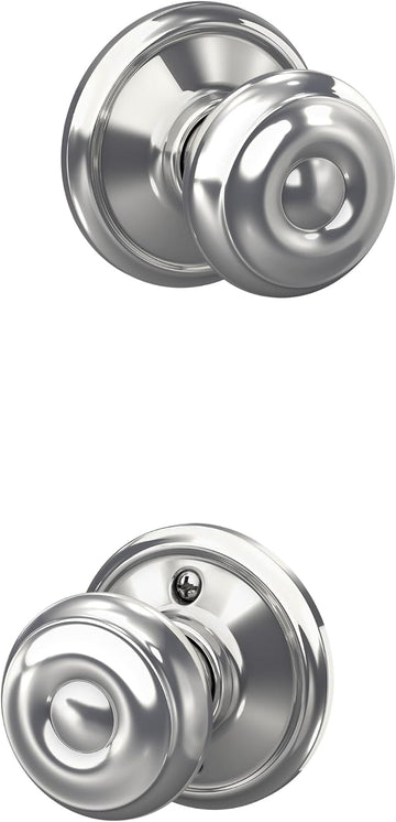 Georgian Hall/Closet Passage Door Knob, Bright Chrome