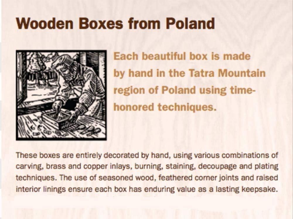 Star of David Wood Box w/Lock & Key Handcrafted Magen David Box Jewish Judaica Keepsake Made in Poland