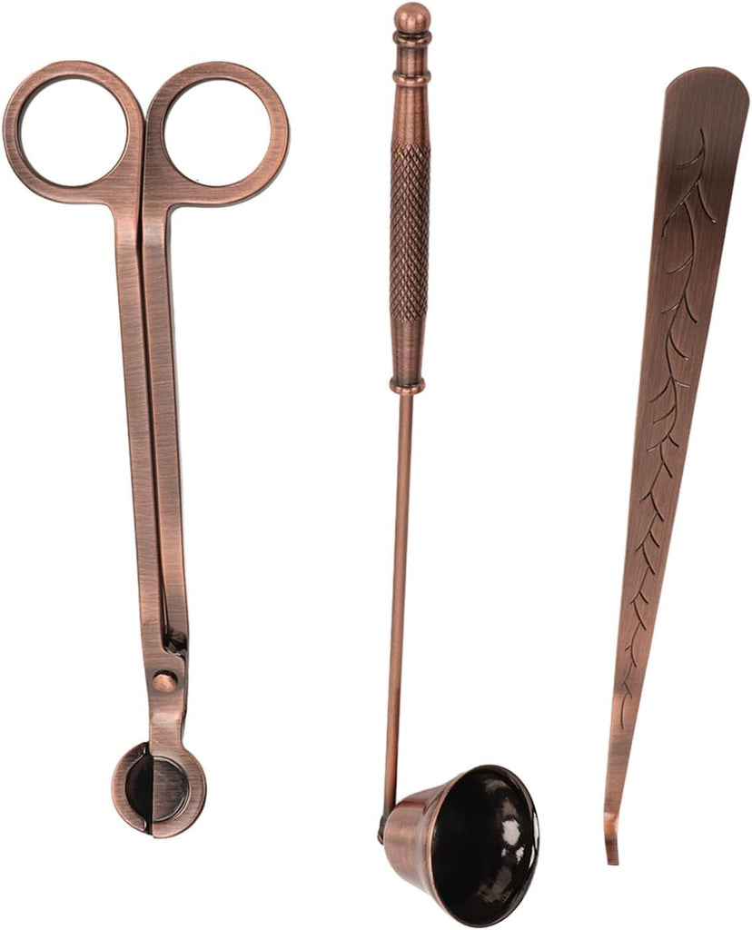 Bronze 3-in-1 Candle Care Kit with Wick Trimmer, Snuffer & Dipper