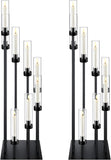 2 Pack Black Floor Candelabra Centerpieces 42.13 Tall 8 Arms Floor Candle Holder with Acrylic Shade Pillar Metal