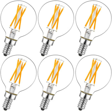 G16.5 E12 Candelabra Bulb 40 watt,Warm Light Bulbs,2700K,6Pack