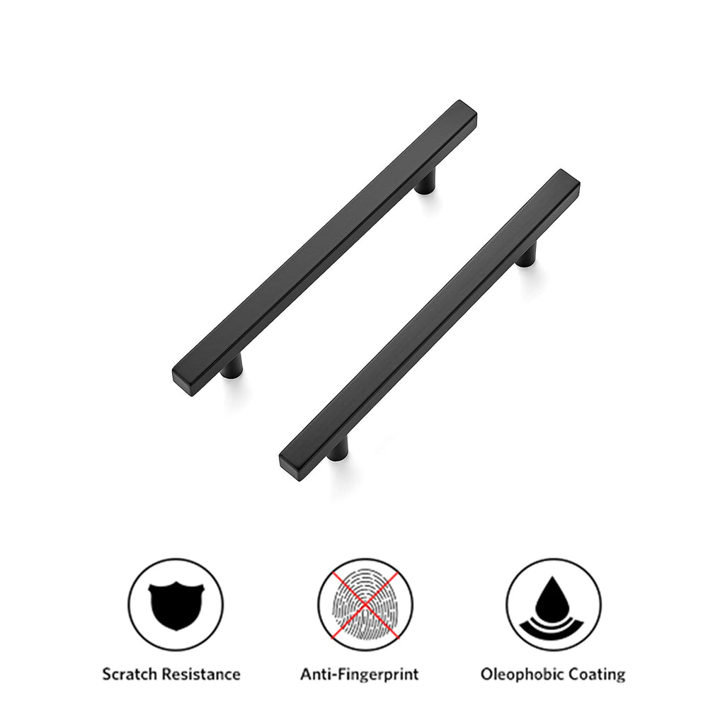 Matte Black Square Cabinet Pulls Handles 5 Inch 30 Pack