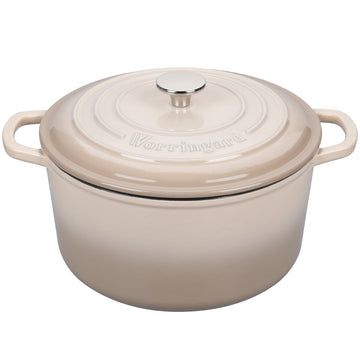 Enameled Cast Iron Dutch Oven Pot with Lid, for Sourdough Bread Baking, Round Dutch Ovens, 4.5 Quart, Latte