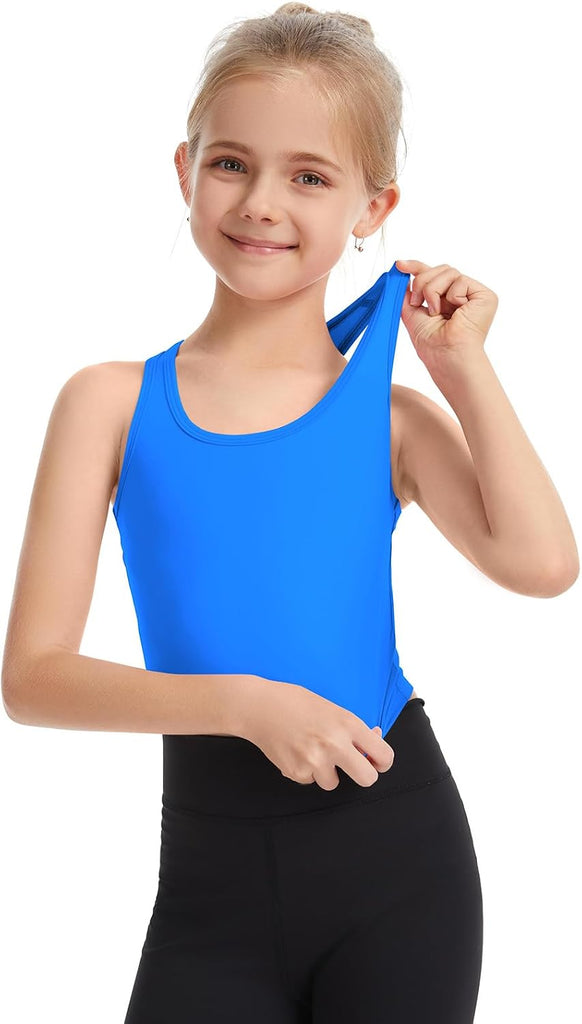 Girls Training Bra Kids Racerback Scoop Neck Sports Bra Yoga Crop Top