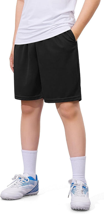 Boys Athletic Shorts Youth Quick Dry Soccer Basketball Running Gym
