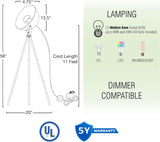 Sulis 58" Modern Tripod Floor Lamp with Gold Foil Satellite Shade