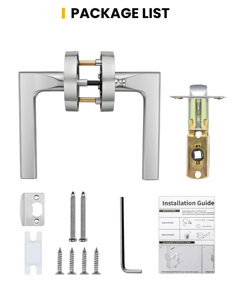 Brushed Nickel Door Handles Interior Privacy Door Handle 4 Pack