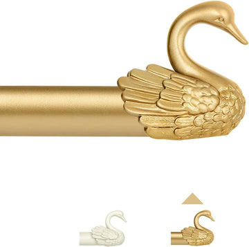 Gold Curtain Rods for Windows 48 to 84 Inch(4-7ft),1 Inch Adjustable Curtain Rod,Heavy Duty Window Rods,Decorative