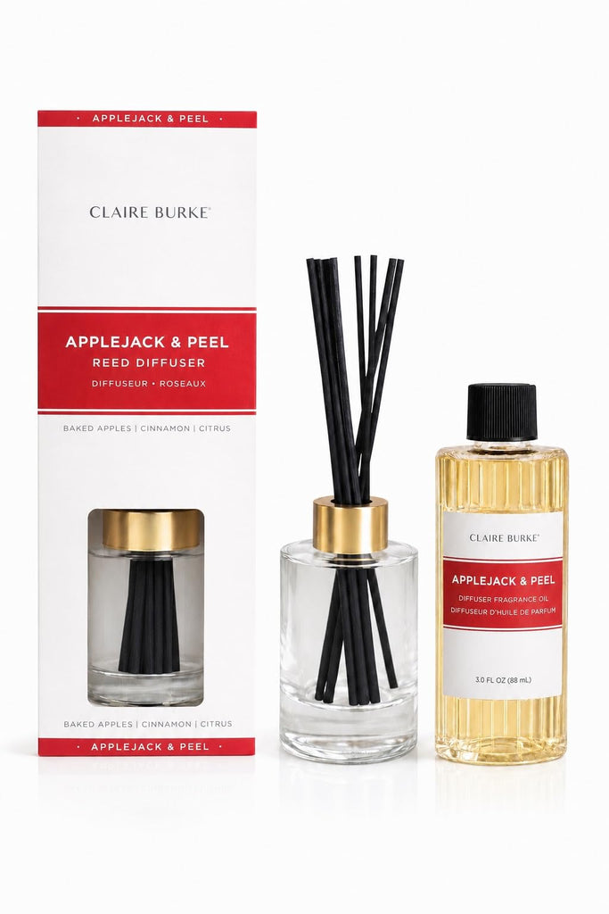 Reed Diffuser Set, Applejack & Peel, with 8 Reed Sticks, 3 fl oz