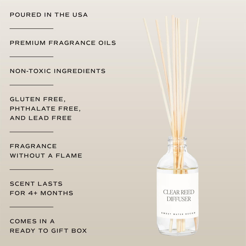 Spa Day Reed Diffuser Set - Sea Salt, Jasmine, Wood, and Cream Scented Diffuser - Relaxing Spa Scent Diffusers, Long