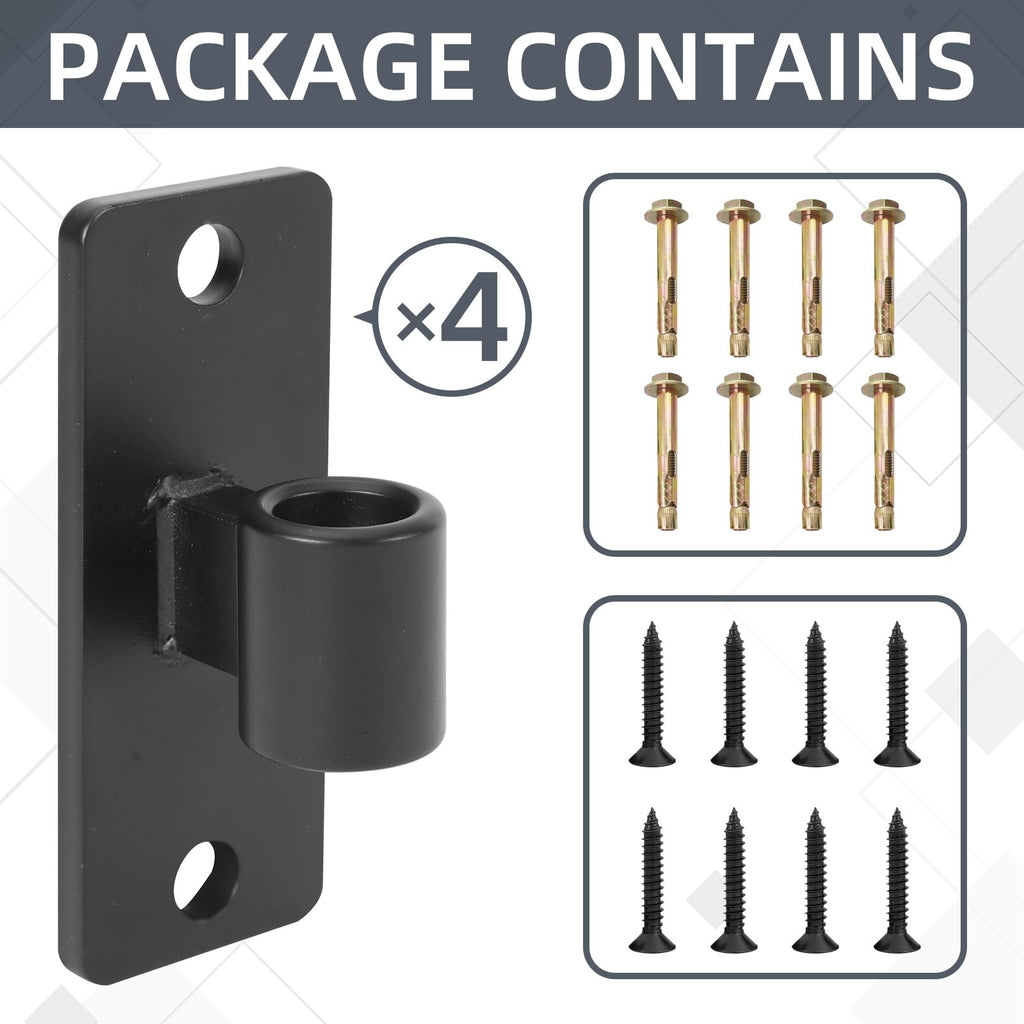 Gate Hinges, 4 Pack Steel Wall Mount Gate Hinge Fit 5/8'' Pin Fence Post Hinge, Heavy Duty Gate Hinges for Wooden or