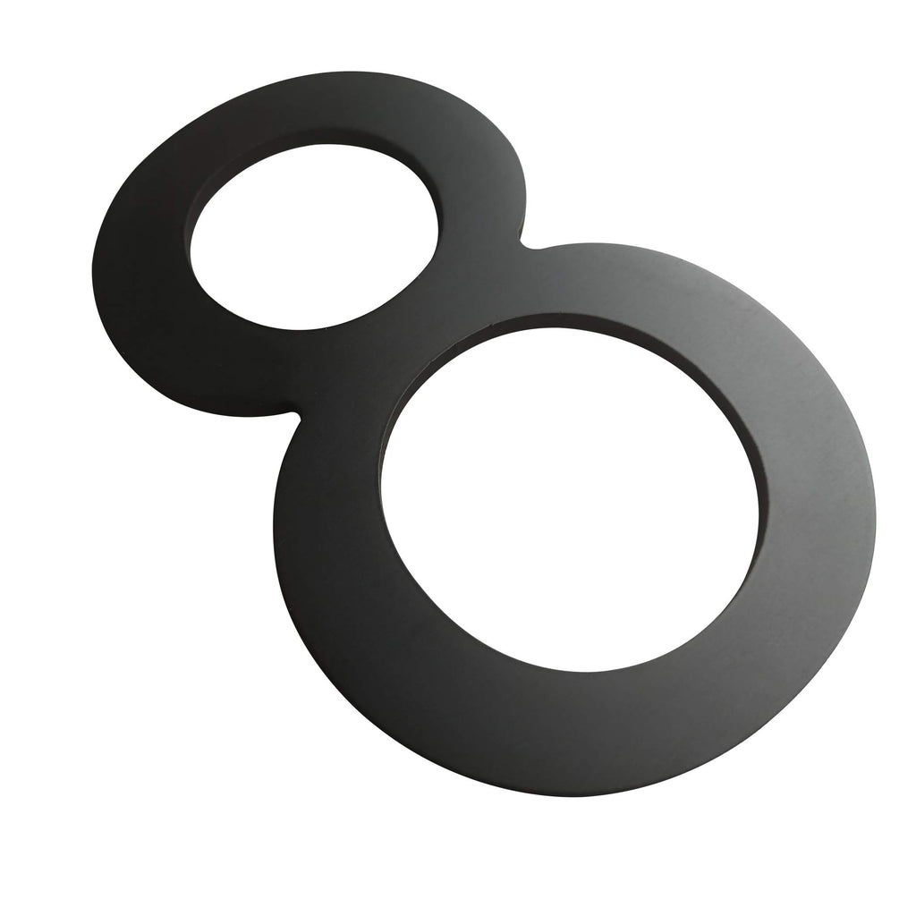 8 Inch High Modern House Numbers - Floating Stainless Steel Home Address Number, Easy to Install, Black
