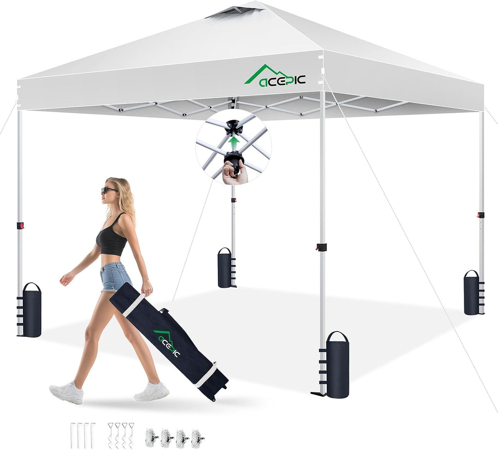 10x10 Pop Up Canopy Tent, One Push Instant Outdoor Gazebo with Vented Top