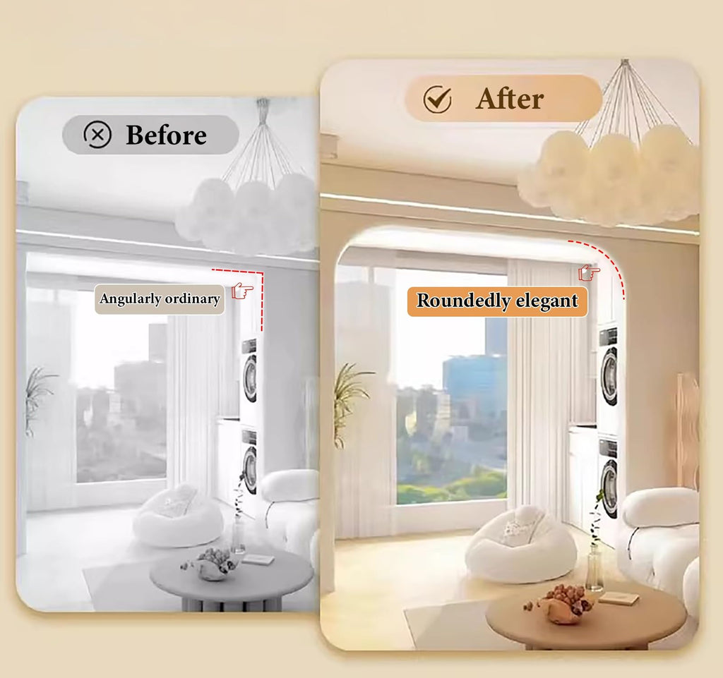 Precurved Arch Way Kit for Door Frame, 2 Pieces Interior Rounded Doorway Arch Kit, Foam Material Curved Opening