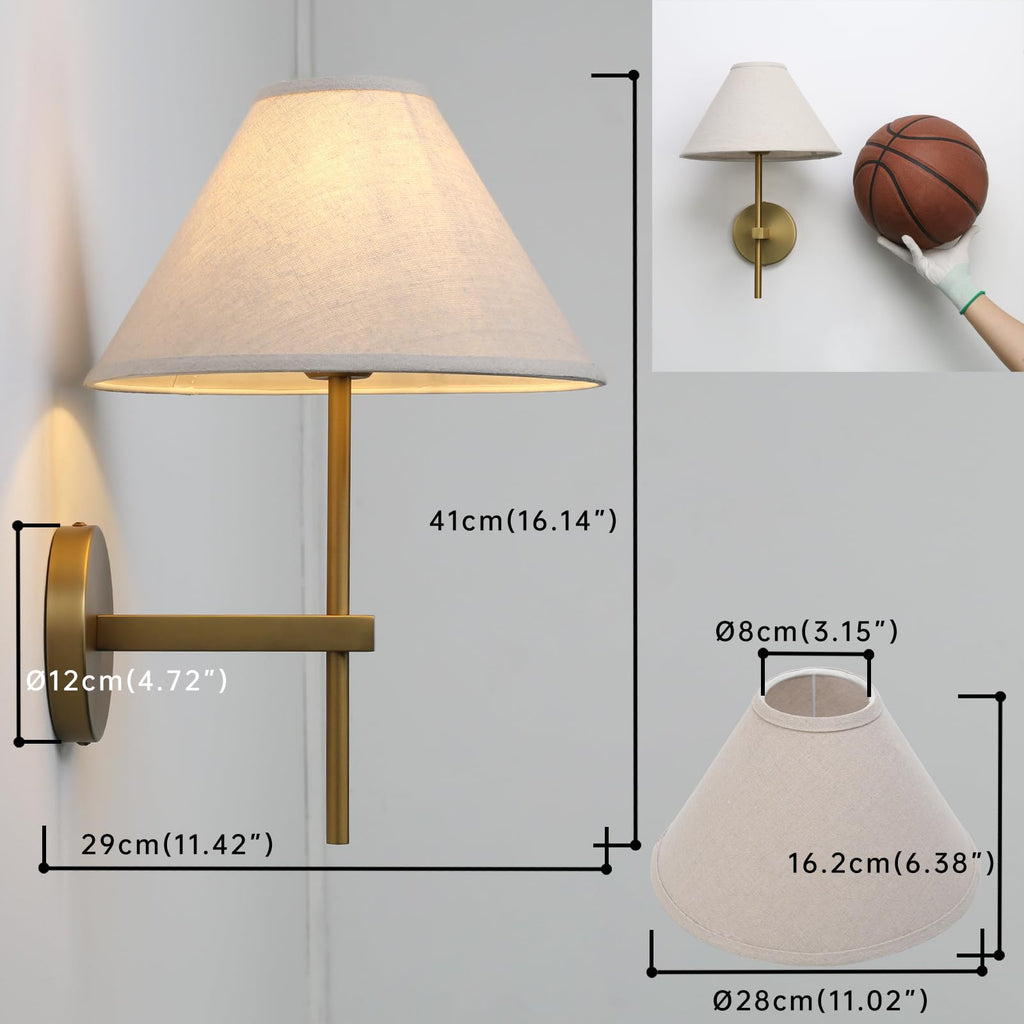Modern Linen Wall Sconce Hardwired
