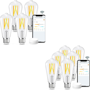Smart Edison Bulbs, 2700K-6500K Tunable WiFi Edison Bulbs with Remote