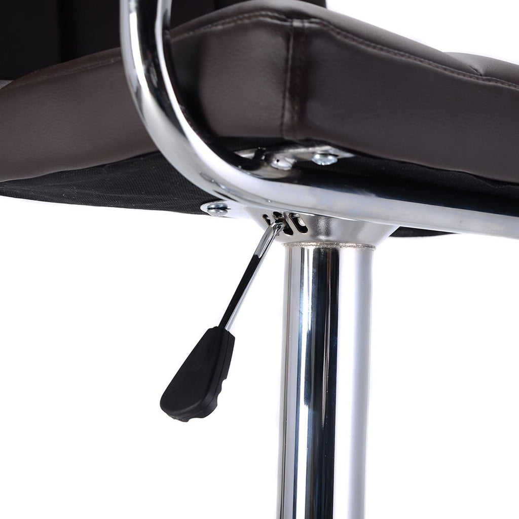 Set of 2 Bar Stool PU Leather Barstools Chair Adjustable Counter Swivel w/ Arm (Brown)