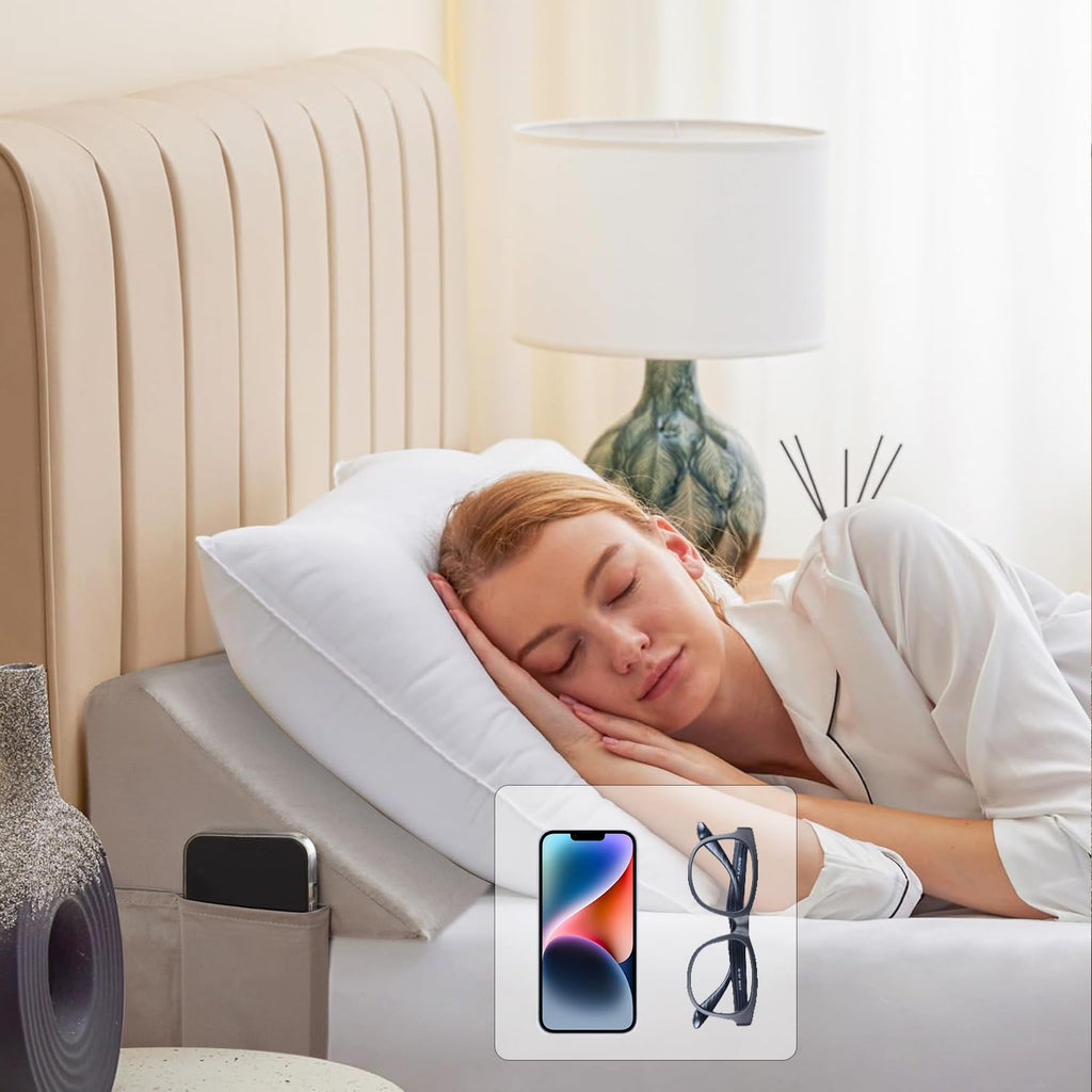 Queen Bed Wedge Pillow for Headboard, Fill The Gap (0-7")