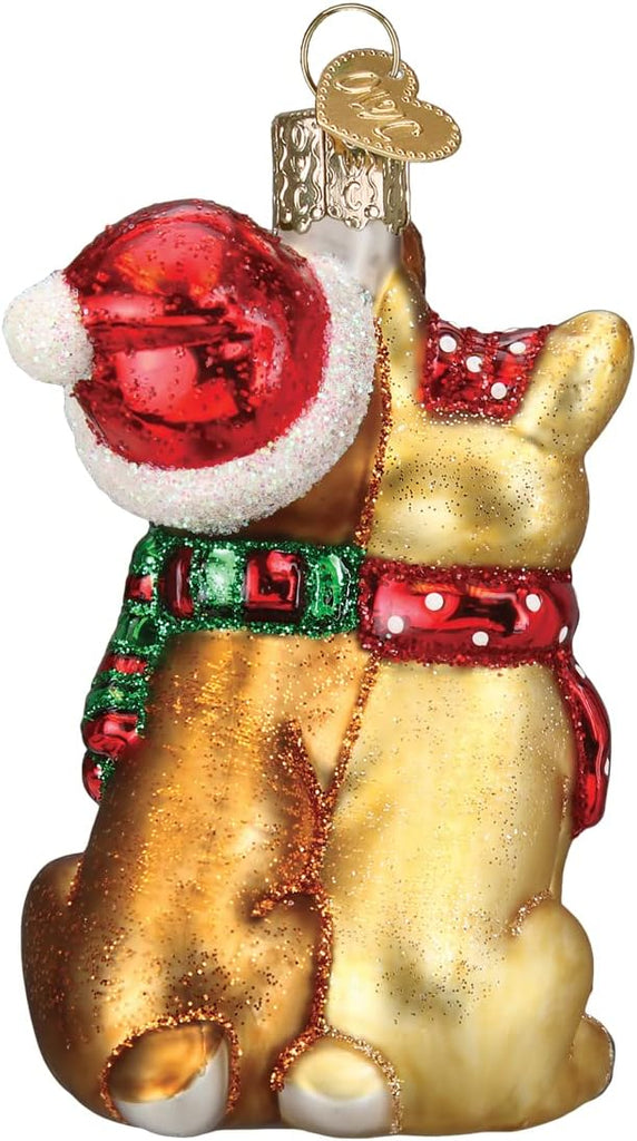 Rudolph and Clarice Glass Blown Ornament, Handcrafted Holiday Decoration, Rudolph Collection