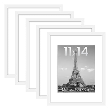 11x14 Picture Frame, Gallery Wall Frames Set of 5, White