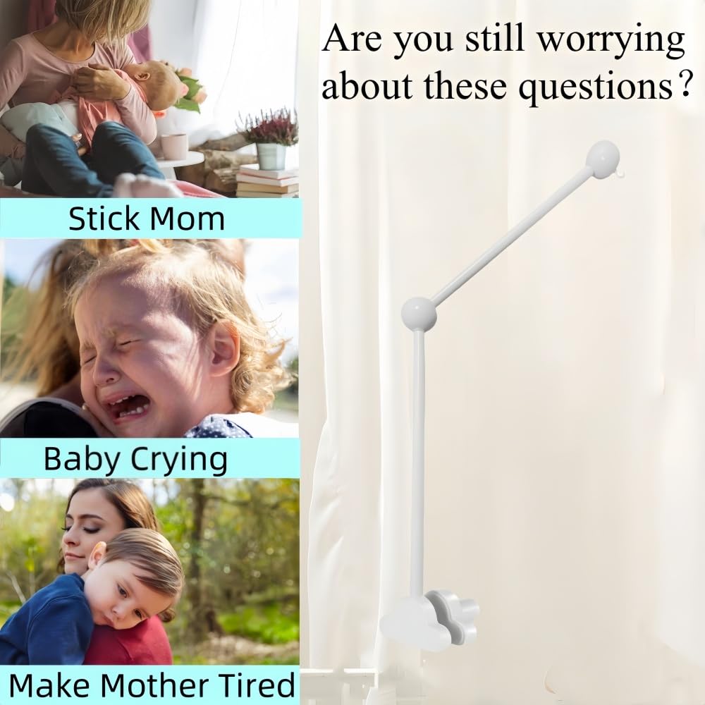 Baby Crib Mobile Arm,27.2 Inches Wooden Baby Mobile Hanger for Crib