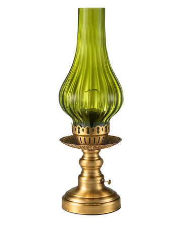 Vintage Rechargeable Cordless Table Lamp Battery Operated, Green