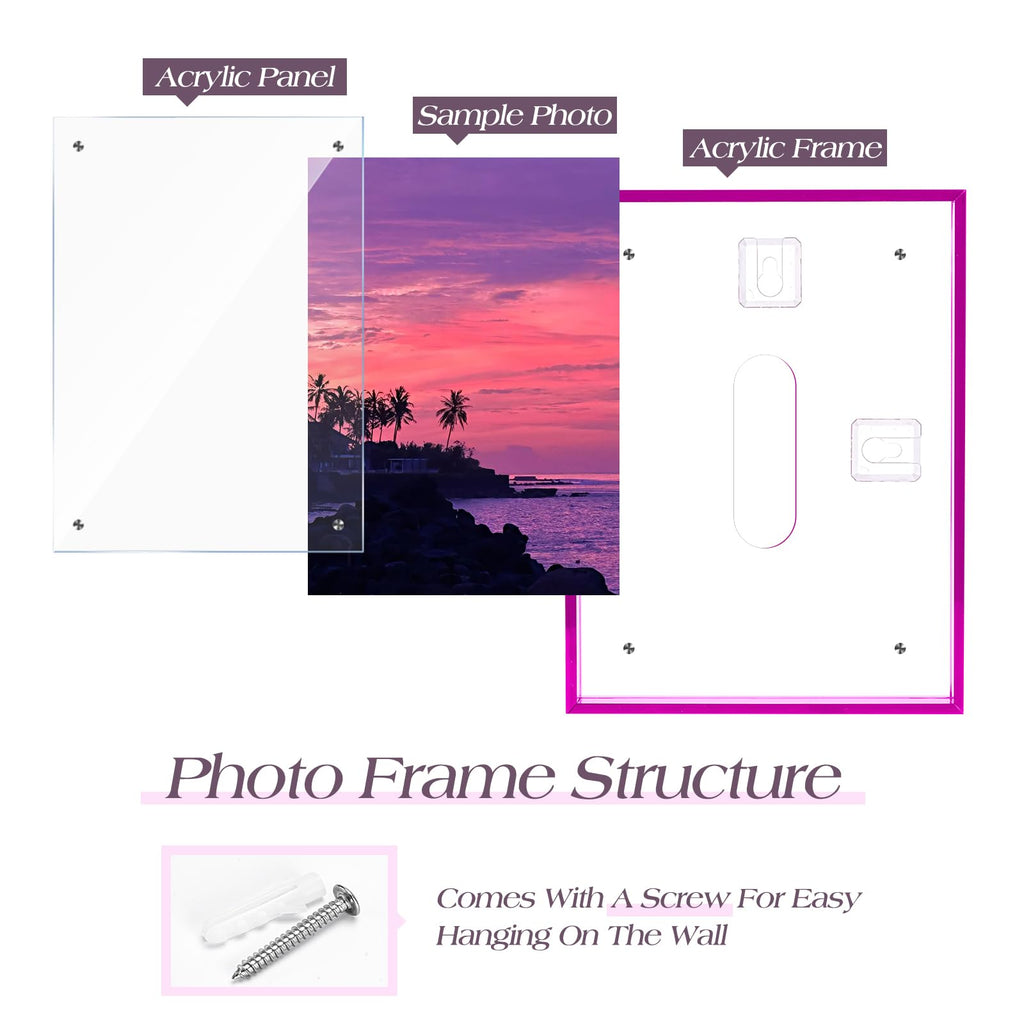 5x7 Picture Frame Acrylic Magnetic Wall Mounting/Self Standing Frame