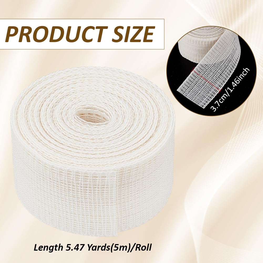 5.47 Yards Beige Fishbone Lining, 1.5 Inch Wide Fishbone Boning Lining, Polyester Fish Boning Sewing Accessories for