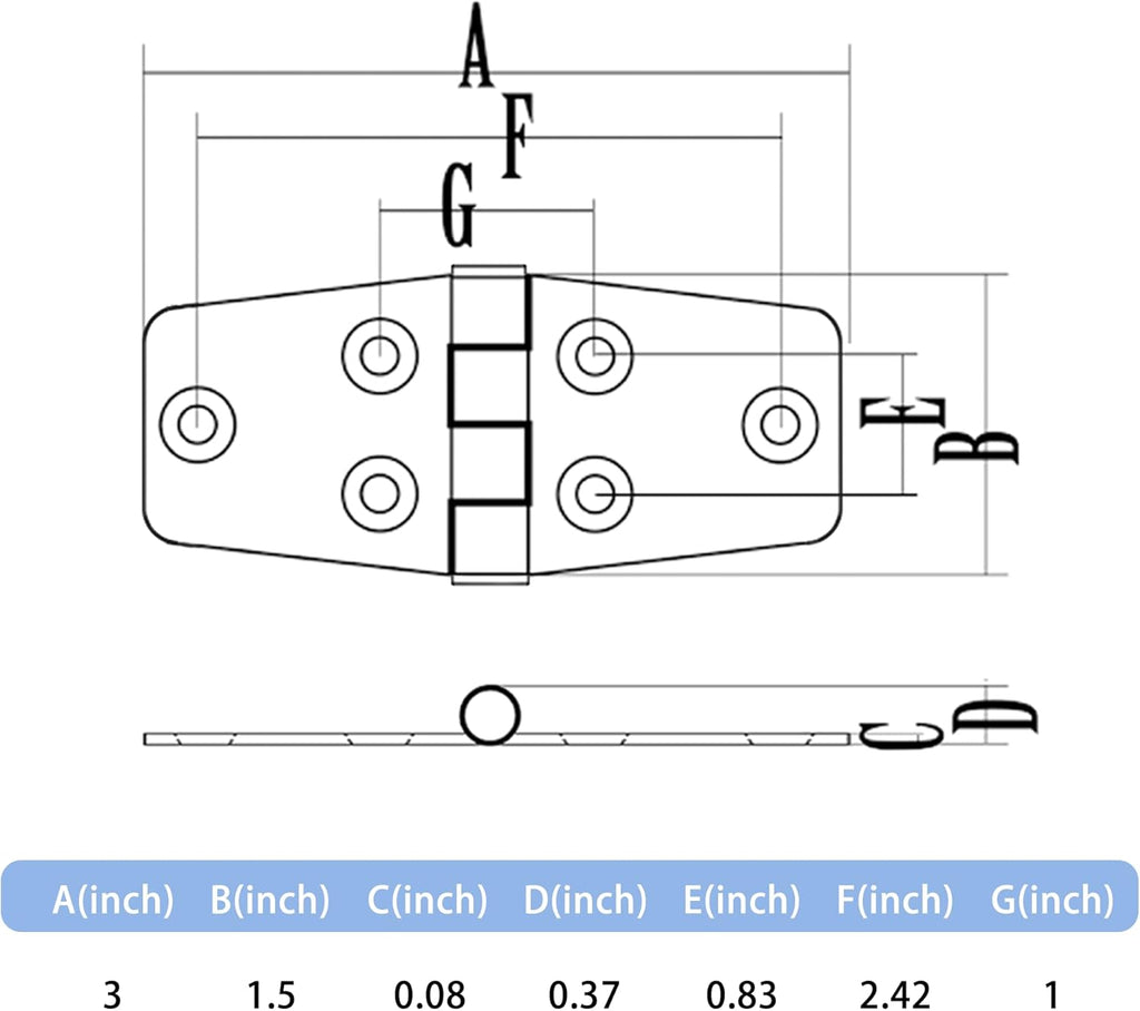 316 Stainless Steel Door Hinges,Matte Black Door Hinges,3 inch x 1.5 inches (76 x 38mm) Heavy Duty Hinges /Interior