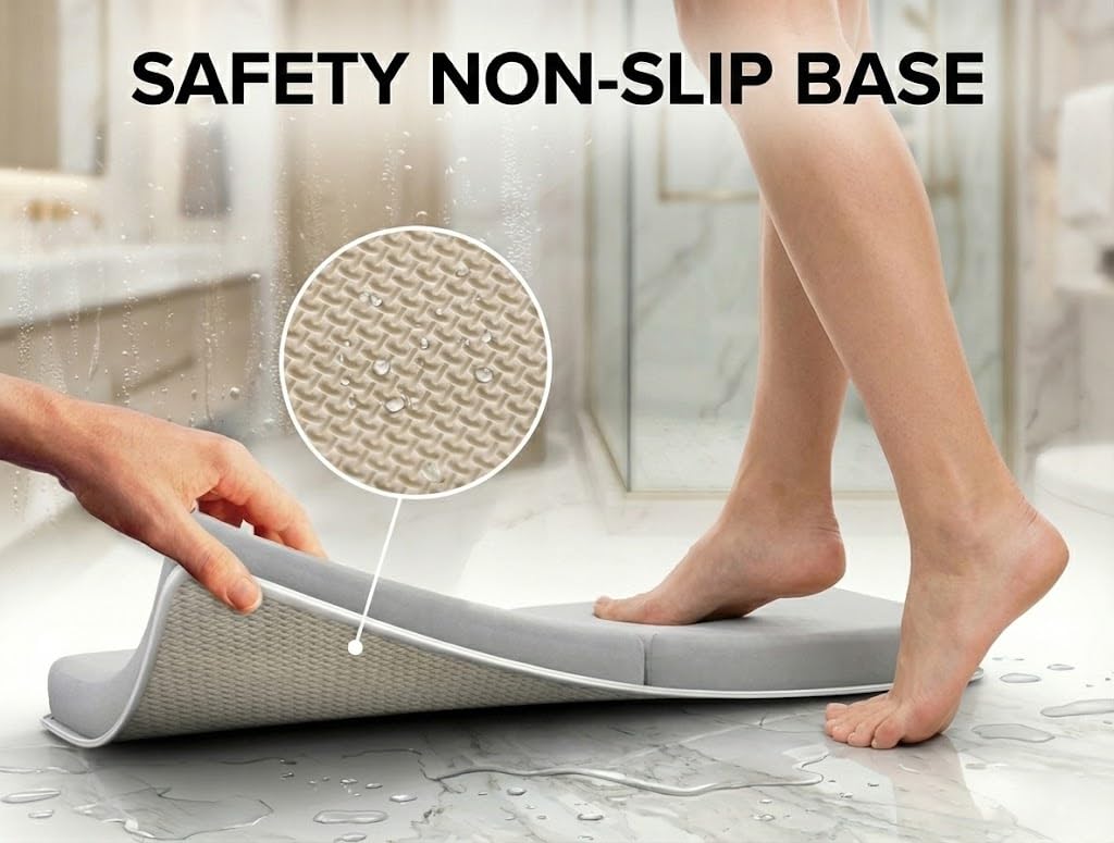 Comfortable Baby Bath Kneeler and Elbow Rest Pad - Thick Memory Foam Cushion - Non-Slip Mat with Toy Organizer