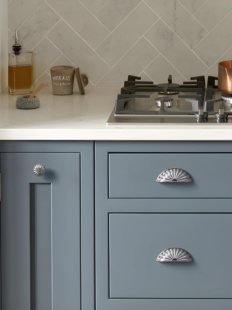 Brushed Nickel Cabinet Cup Pulls 3" Hole Center 10 Pack Silver Drawer Pulls Kitchen Hardware Cabinet Handles Dresser