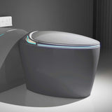 Grey Smart Toilet with Bidet Built In, Luxury Elongated Electric Toilet with Heated Seat&Foot Sensor