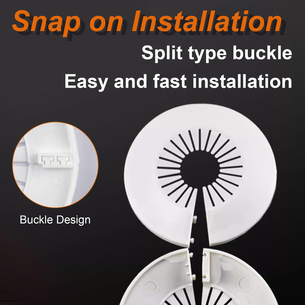 8Pcs Plumbing Cover Plates White Escutcheon Plate Plastic Flange Pipe Covers (4PCS Apply to 0.4" to 1.57" and 4PCS