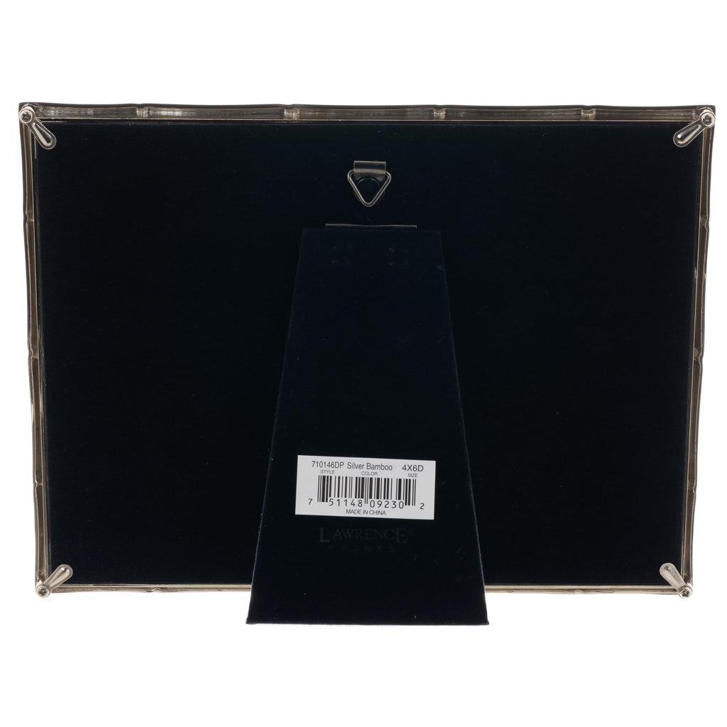 4x6 Double Silver Metal Picture Frame with Bamboo Design