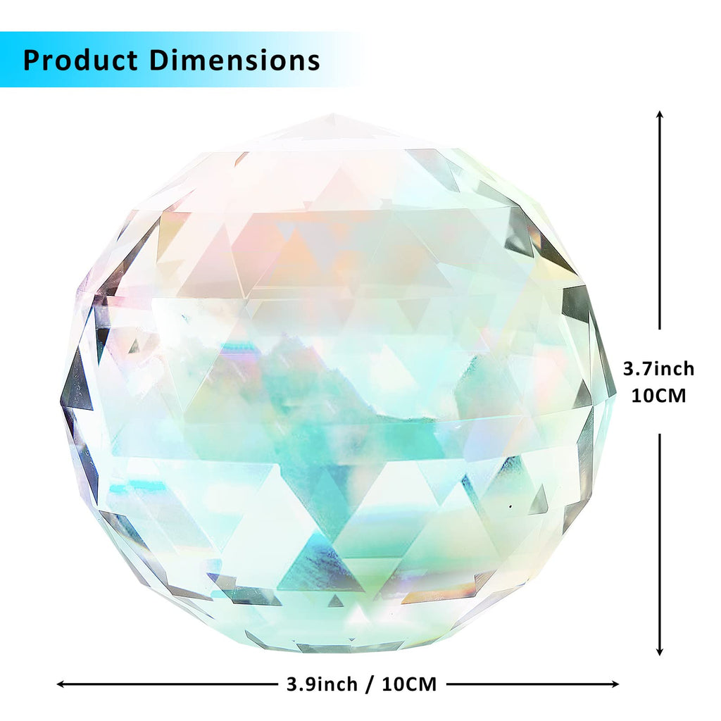 Transparent Glass Crystal Ball, Clear Prism Crystal Suncatcher Rainbow Maker Ball, 80mm, 100mm, 120mm. (100) Décor