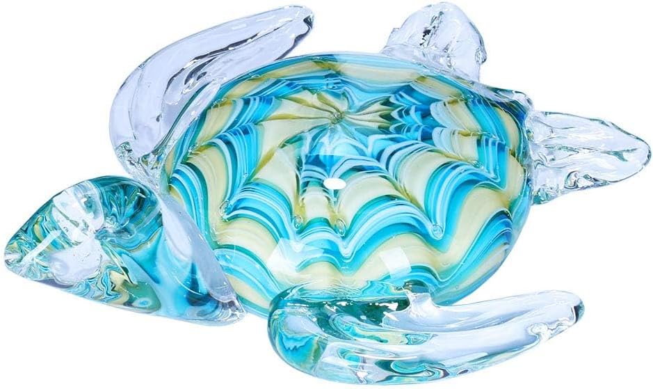 6" Blown Glass Sea Turtle Figurine