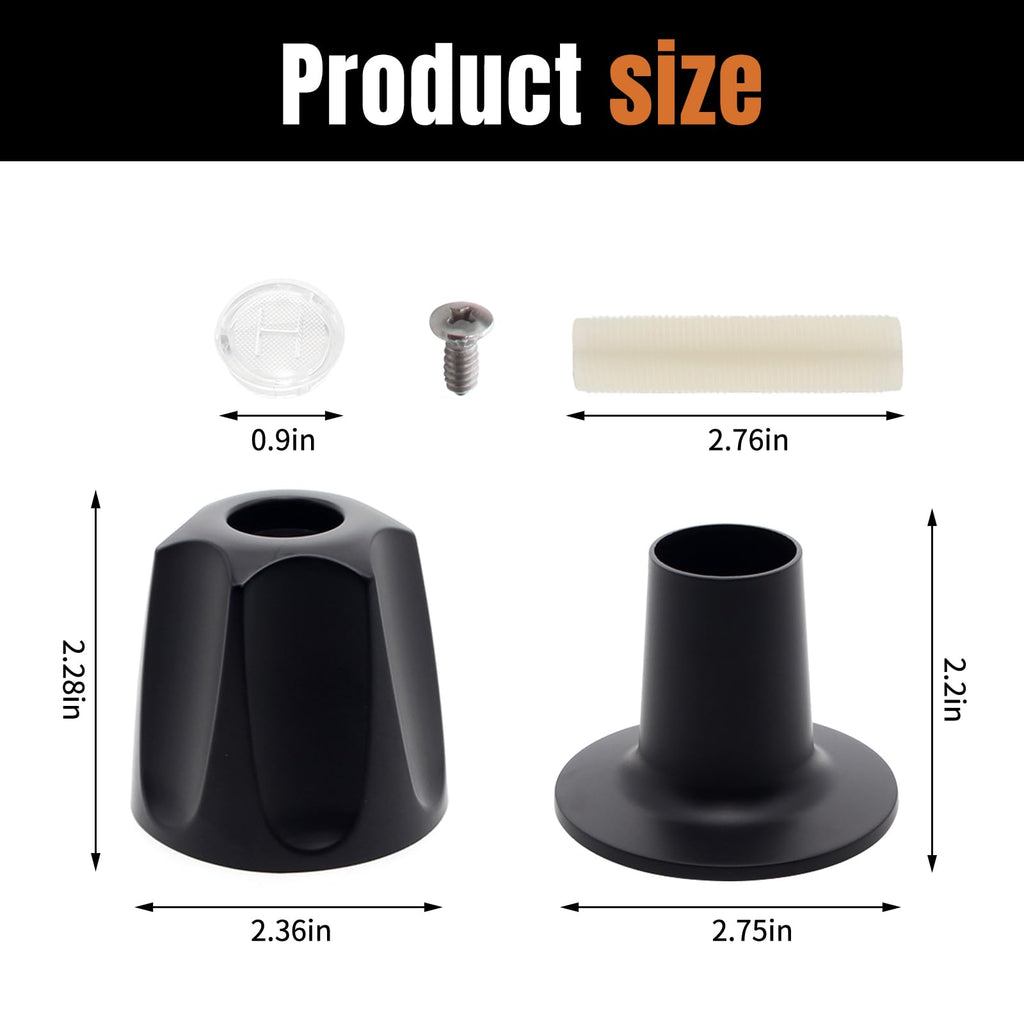 3-Piece Shower Handle Set with Escutcheon Plate - Universal Fit Mixing Valves - Chrome Plated Finish