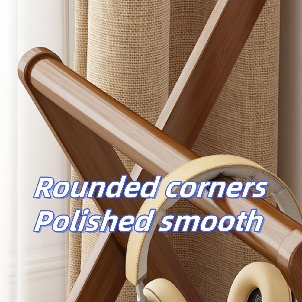 Coat Rack, Wooden Towel Rack, Folding Clothes Hanger, Floor-standing Clothes Stand, Clothing Organizer