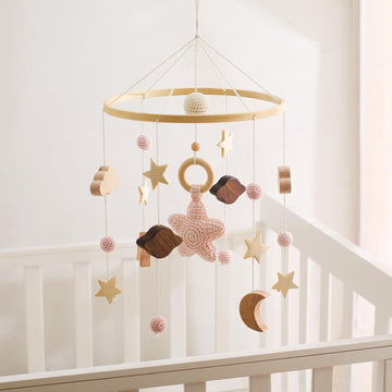 Baby Crib Mobile for Boys Girls| Boho Nursery Mobile| Gender Neutral Hand-Crocheted Mobile| Ceiling Mobile - Stars