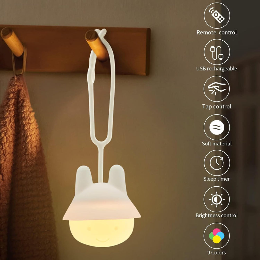 Baby Travel Night Light, Rechargeable Portable Night Light for Car Seats, Cribs & Strollers, Soft Glow Eye-Caring