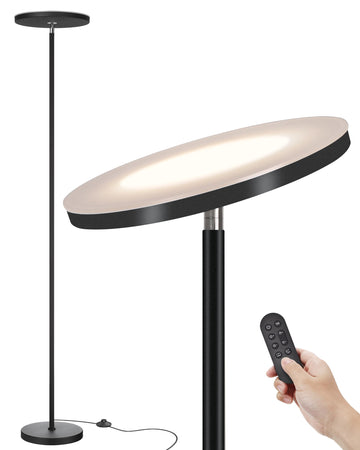 LED Floor Lamp, Torchiere Lamp with Compact Remote