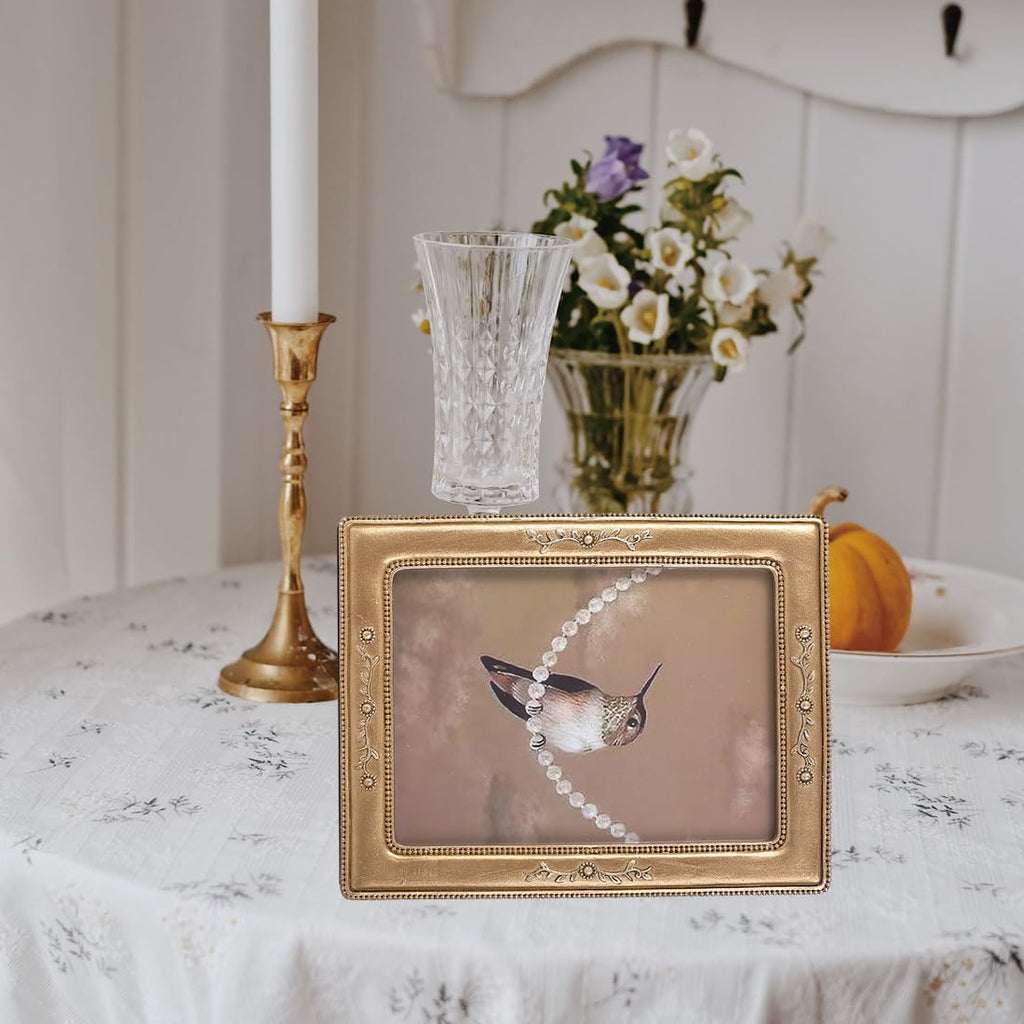 4x6 Vintage Picture Frame Victorian Frames Antique Picture Frame Tabletop and Wall Mount Floral Photo Frame Retro
