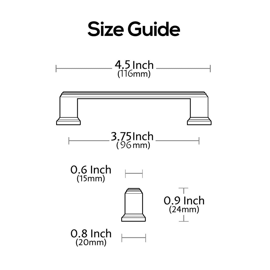 3-3/4" Polished Chrome Cabinet Pulls and Handles 10 Pack, AL3071CP