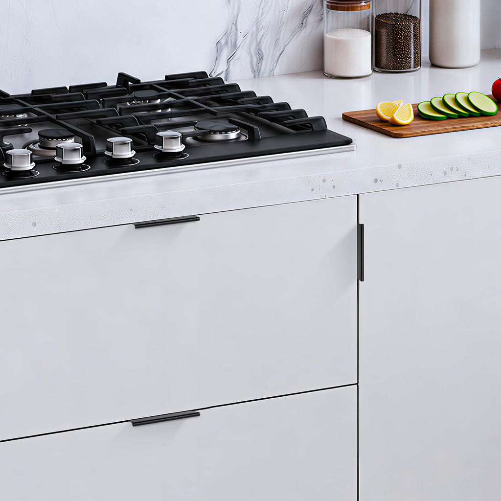 Matte Black Cabinet Pulls Finger Edge Pulls 3 Inch 10 Pack