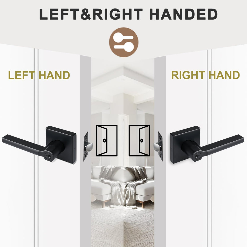 6 Packs Keyed Entry Door Lever with Lock, Heavy Duty, Different Keys
