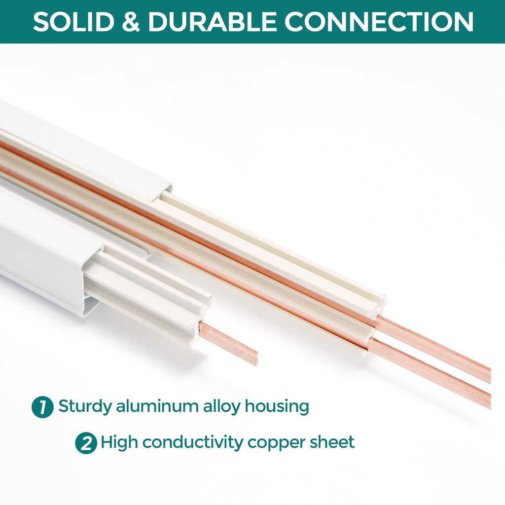 H Track Lighting Rails Kit - 20ft White Track Light Tracks 3 Wire with Floating Canopy Connector, I and L Connectors